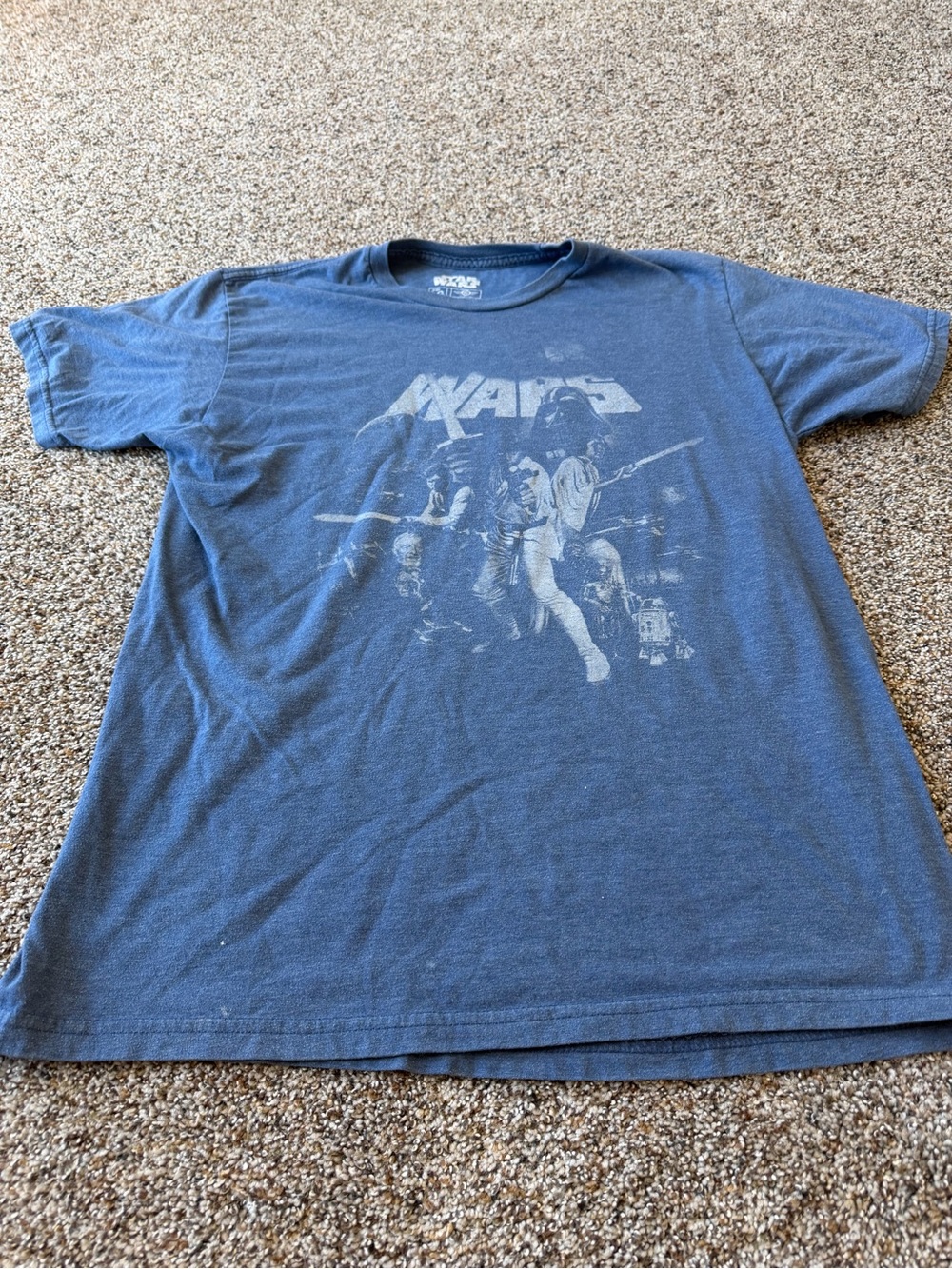 Star Wars Darth Vader Luke Skywalker Graphic T Shirt Blue Adult Large Movie Tee